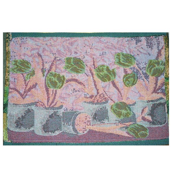 Set of 8 Cloth Placemats Flowers in Pots Dining Table Decor And Use - Picture 5 of 5